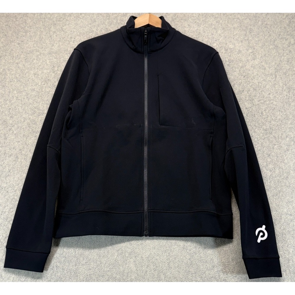 Lululemon Mens Sojourn Jacket Black High Neck Woven Long Sleeve Full-Zip Logo M